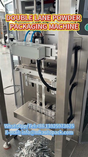 Double lane powder packaging machine#packingmachine #powder #salt #automaticpackagingmachine