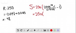 Find the future value of each annuity due. Then determine how much of this value is from contributions and how much is from interest. 250 deposited at the beginning of each quarter for 12 years at 4.2% compounded quarterly | Numerade