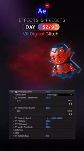 XO MULTIMEDIA on Instagram: "Day 52/90 – VR Digital Glitch Effect 🦋 Today is Day 52 of our 90 Days After Effects Challenge, and we’re exploring VR Digital Glitch, a modern glitch effect that breaks your footage with digital errors, perfect for tech visuals, cyber vibes, and futuristic transitions. ✨ What is VR Digital Glitch? VR Digital Glitch creates RGB splits, screen tearing, and digital noise. Great for sci-fi edits, glitch transitions, gaming visuals, and tech-style motion graphics. ✨ How