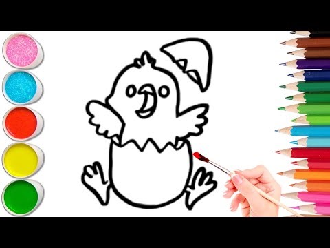 How To Draw Chicken Eggs Drawing, Painting & Coloring For Kids and Toddlers_ Child Art 🐋🌈🎨