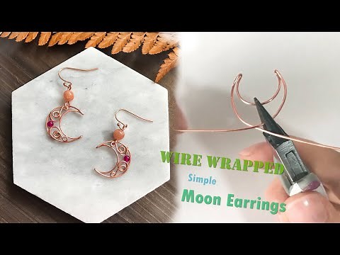 Wire wrapped jewelry:Moon earrings tutorial