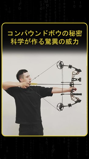 滑車の力で少しの力でも驚異の威力を発揮するコンパウンドボウの仕組みを解説します。科学の力ってすごいですよね。 #コンパウンドボウ #科学の力 #滑車の原理 #物理