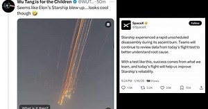 113K views · 716 reactions | Looks like one of Elon’s starships just blew up over Turks & Caicos, giving the people a light show — SpaceX is calling it a “rapid unscheduled disassembly” 路 | The Tennessee Holler | Facebook