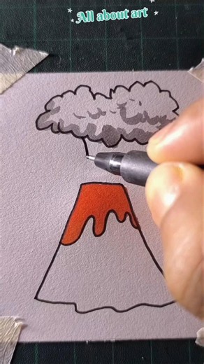 how to draw a volcano