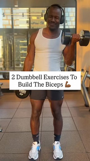 2 Dumbbell Exercises To Build The Biceps Note: It’s important to fully rotate the palm towards the sky to fully activate the bicep. This is because it helps turn your palm from face down to face up. Try it. Bend your arm in half like you’re about to do a bicep curl, keep the arm at 90° and turn the palm of your hand face down and then back up. Go back and forth and watch what your bicep does 👍🏾 Getting stronger and building muscles becomes less complicated when you know how the muscles work No