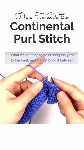 How to Do the Continental Purl Stitch 🧶 #knittingstitch