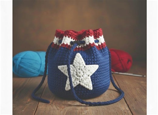 American Flag Crochet Bag Pattern – Patriotic Star Applique (digital Download) - Etsy