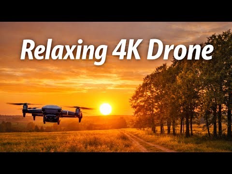 Relaxing 4K Drone Footage | Golden Sunset Over Peaceful Rural Landscapes