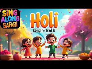 Holi Song for Kids | Holi Nursery Rhyme with Colors | Preschool Toddler Dance Song | Holi Hai