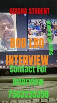 BANK OF BARODA LBO INTERVIEW | #boblbointerview #boblbo #interviewquestions #interview | 7503235358