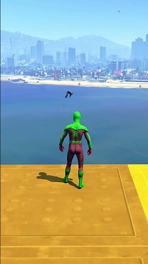 GTA 5 Epic Spiderman Ragdolls | Jumps / Fails ep.1543#shorts