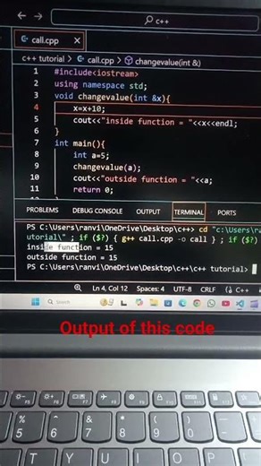 call by reference in c++ #cpp #cppprogramming #coding