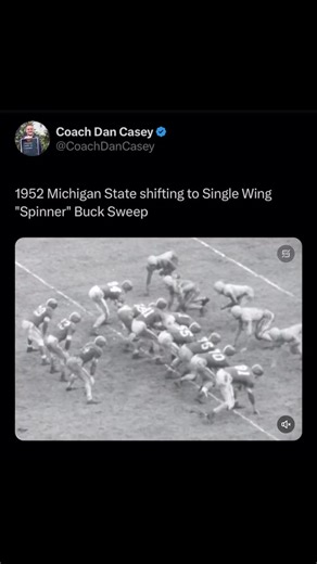 1952 Michigan State shifting to Single Wing