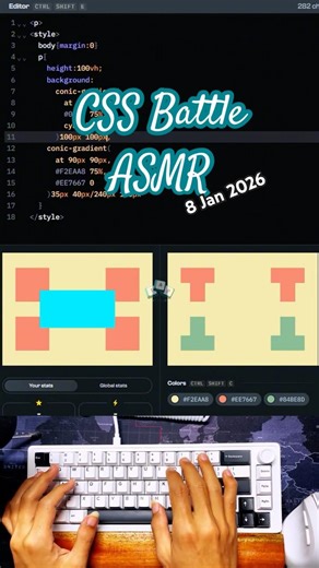 ASMR CSS-Battle January 8th 2026 #codingasmr #cssbattle #asmr #shorts