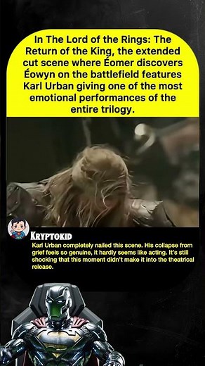 In The Lord of the Rings: The Return of the King, the extended cut scene where Eomer discover