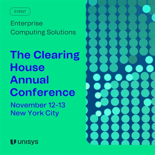 Quantum. Cloud. AI. The future of mission-critical tech is here. Join Unisys at this year’s The Clearing House Annual Conference and discover the evolution of high-volume transaction processing in the quantum age. http://spr.ly/6184Ucp8s | Unisys