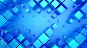 Background of Animated Cubes. Abstract motion, loop, two color, 3d rendering, 4k resolution