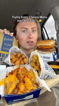 trying every cheesy menu item at culver’s (watch out) 🧀 #culvers #cheese #newfood #fastfood