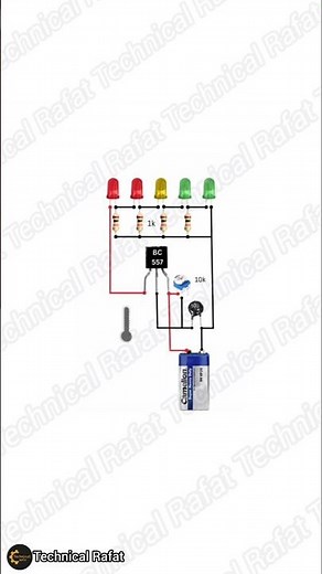 5-LED Temperature Level Indicator Circuit