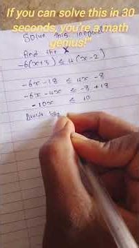 If you can solve this in 30 seconds, you’re a math genius!” #mathematics #maths #inequalities
