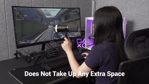 TONOR Dynamic Microphone, XLR/USB Microphone for Gaming, Streaming, XLR Cardioid Studio Mic with Quick Mute, Headphone Jack, Volume Control, Mic with RGB Lighting and Low Profile Boom Arm, TD520s+