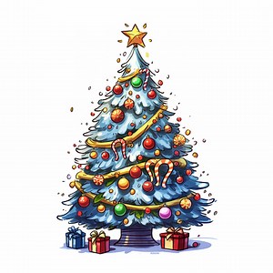 24 Christmas Tree Coloring Page's - Festively Adorned Tree - Instant PDF Download - Etsy UK