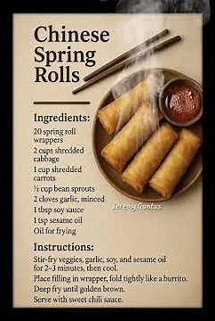 "Crispy Chinese Spring Rolls Recipe—Ready in Minutes! 🍲"