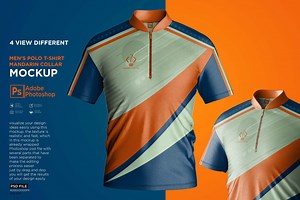 Polo T-Shirt Mandarin Collar, a Hoody Mockup by Nanggroe Scripting