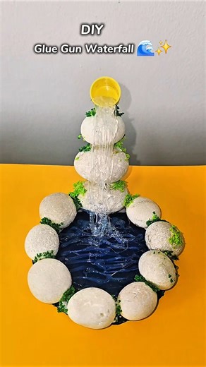 DIY Glue Gun Waterfall 🌊✨ Easy Viral Craft!
