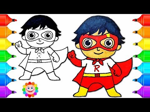 How to Draw a Super Hero boy Ryan from Ryan Toys Review Drawing for Kids
