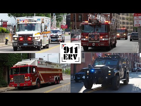 Boston Fire Trucks, Ambulances, and Police Cars Responding Compilation (Best of 2020)