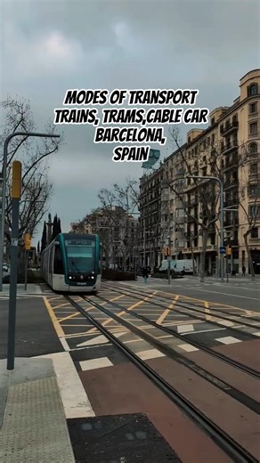 Trains,Trams, cable car. modes of transport in Barcelona