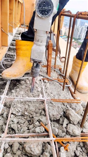 Breaking Concrete with Hack Machine – Real Construction Work 💪 #construction #building #shorts