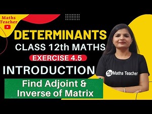 Class 12th | Ex 4.5 introduction | Determinants | How to find Adjoint and inverse of matrix || NCERT