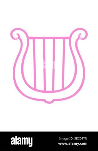 pixelize effect animation of line drawing cartoon of a traditional harp icon Stock Video Footage - Alamy