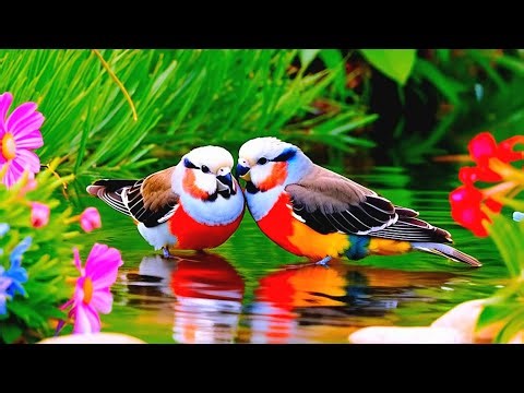 Birdsong in Forest & Relaxing Music – Beautiful Birds in the Garden Flower #birdsong #RelaxingMusic
