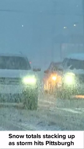 Snow totals stacking up as storm hits Pittsburgh