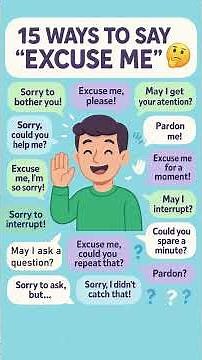 15 polite and natural ways to say “Excuse Me” in English! 💬
