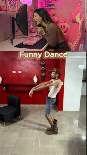His cowboy dance absolutely destroyed her 💀 #funny #shorts #dance
