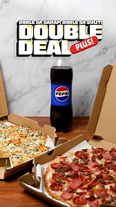 🍕 DOUBLE DEAL PLUS ALERT! Doble sa sarap, doble sa sulit! Get 2 Medium Pizzas 1.5L Pepsi for only ₱575! 🎉 ✅ Also available in Family & Big Family sizes ✅ FREE Pepsi for a limited time only 📲 Order now via GrabFood! Promo valid until September 30, 2025. #AngelsPizza #DoubleDealPlus #PizzaLove #GrabFanFaves #SulitDealsPH | Angel's Pizza
