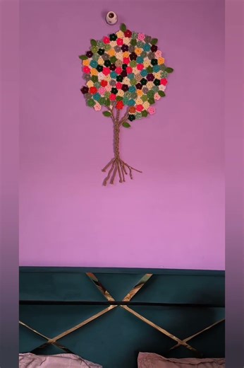 Beautiful Crochet Flower Tree 🌸 | Easy Handmade Wall Hanging