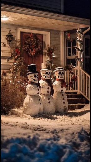 299K views · 8.6K reactions | The Skull Snowmen Guarding the Winter Night #SkullSnowmen #WinterSkulls #DarkChristmas #CreepyHoliday #SnowAesthetic #HorrorWinter #EpicDecor #SkullArt | Skull Empire | Facebook