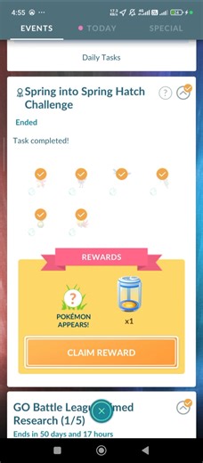 PoGo - Claimed "Spring into Spring Hatch Collection Challenge" #pogo #rewards #collectionchallenge