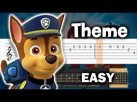 Paw Patrol - Theme Song - EASY Guitar tutorial (TAB)