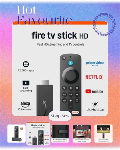 Amazon Fire TV Stick HD | TV power & volume controls, Alexa voice search | Fast streaming in HD (...