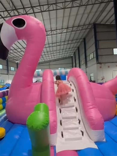 Tropical Paradise: 1,000㎡ Flamingo Bounce Park Test! 🦩🏝️ From 3D design to reality! 🏗️ Watch our engineering team test this Giant Flamingo Inflatable Park. Featuring modular slides, 3D flamingo towers, and interactive obstacle zones. Built for high-traffic indoor centers and water parks. Call to Action: Looking for a custom theme park? Get factory-direct pricing! 👇 📲 WhatsApp/WeChat: 8618566271108 🌐 Website: www.inflatablespro.com #inflatablepark #flamingoparty #themeparkbuilder #madeinchi