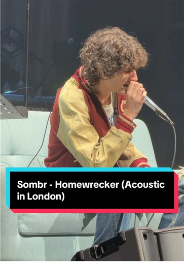Sombr performs an acoustic version of Homewrecker during his VIP soundcheck at London’s O2 Academy Brixton. @sombr