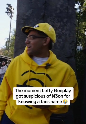 The moment Lefty Gunplay got suspicious of N3on for knowing a fans name 😭 #n3on #leftygunplay #rap
