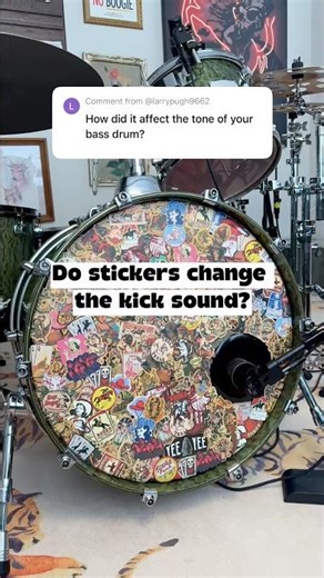Sticker bomb tone check! ✅ ‪@EvansDrumheadsOfficial‬ #bassdrum #drummer #drummerofyoutube #kickdrum