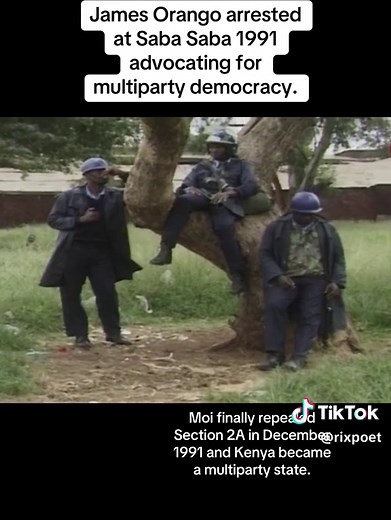 James Orango arrested at Saba Saba 1991 advocating for multiparty democracy. #kenyanhistory #fyp #foryou